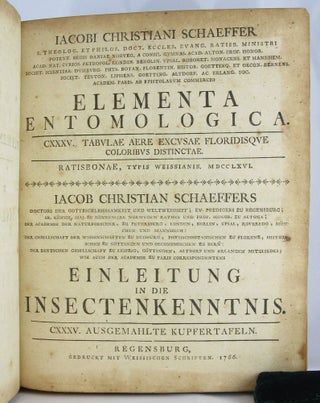 Item #12249 Elementa Entomologica. JACOB C. SCHAEFFER