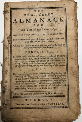 Item #3383 NEW-JERSEY ALMANACK for the Year of our Lord 1789