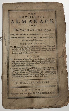 Item #6949 NEW-JERSEY ALMANACK for ... 1794